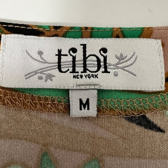 Tibi Womens Green Paisley Long Sleeve Dress Silk Blend Psychedelic Print size M - Picture 9 of 12